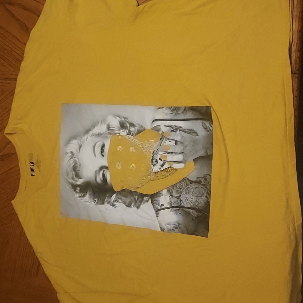 Yellow 5XL Marilyn Monroe Graphic T-shirt